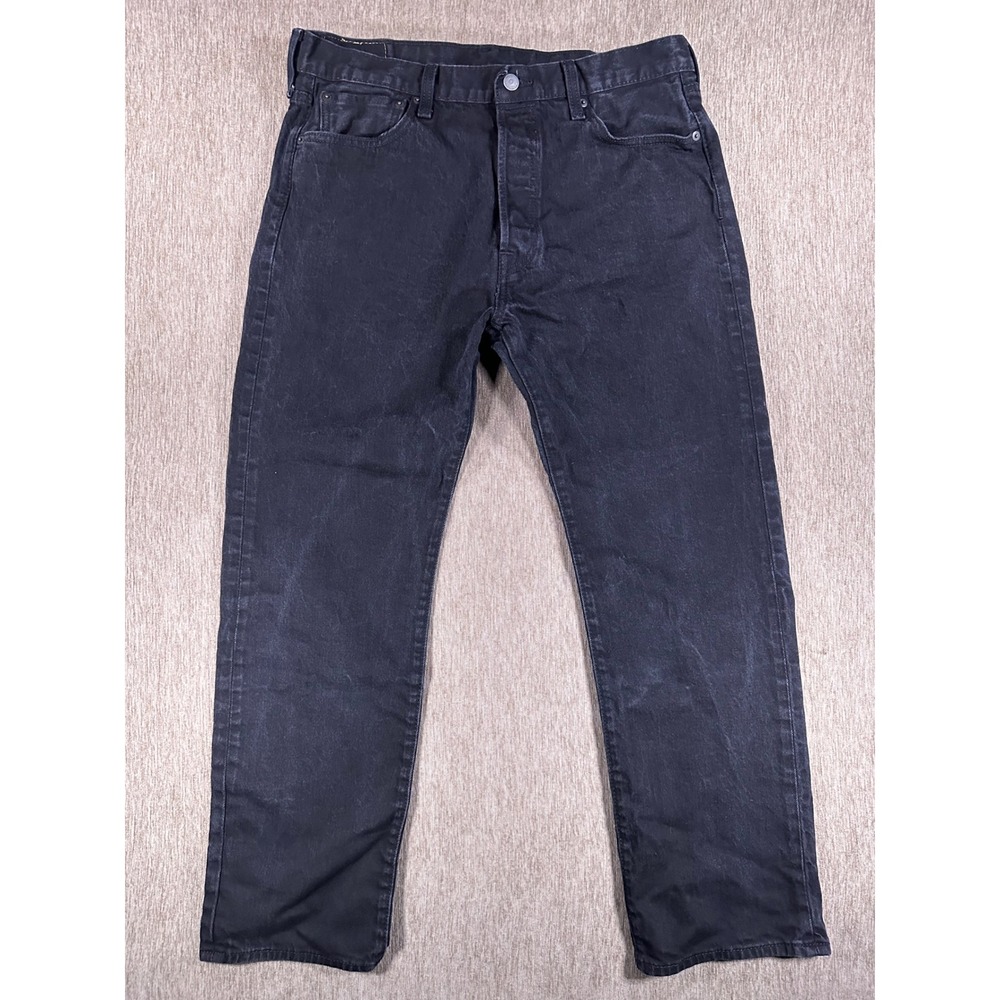 Levis 501 Original Fit Mens Black Straight Leg Button Fly Denim Jeans 36x30 - Picture 2 of 9